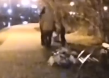 (Видео) Тројца хулигани кршат корпи и го расфрлаат ѓубрето низ центарот на Скопје