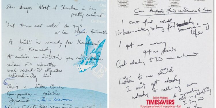 Ракописот од „Bohemian Rhapsody“ продаден за 1,6 милиони евра