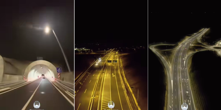 Николоски објави ноќно видео од експресниот пат Градско–Дреново