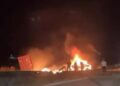 Трагедија кај Радишани: Автомобил се запали по судир со камион, четворица мртви